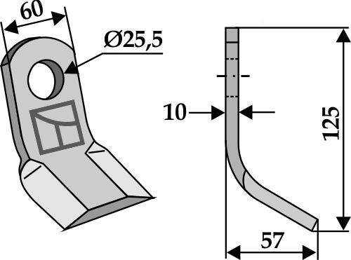 Y-Messer 125x60 mm, passend für Quivogne