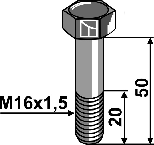 Schraube M16x1,5 x 50 - 10.9, passend für Bucher