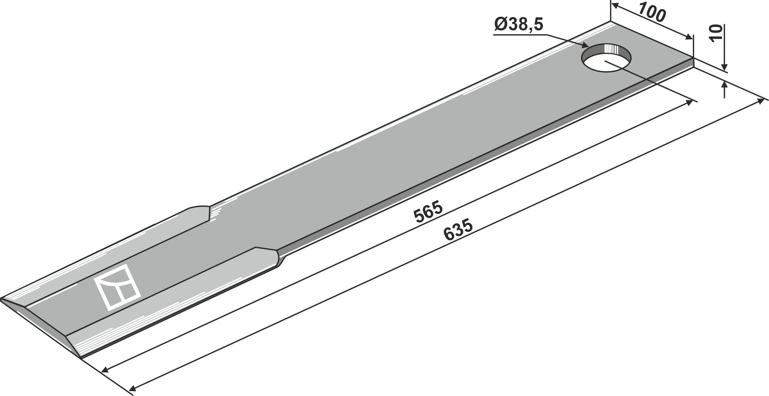 Mähermesser 635 mm, passend für Schulte