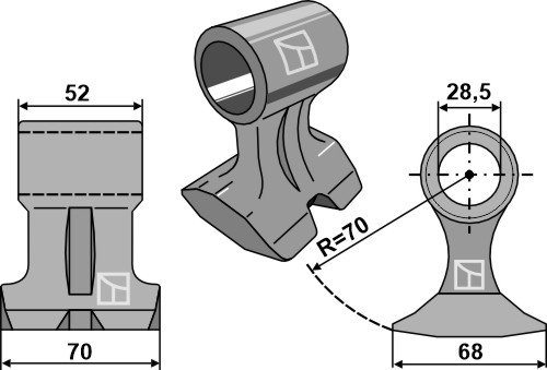Hammerschlegel 70x52 mm, passend für Mulag