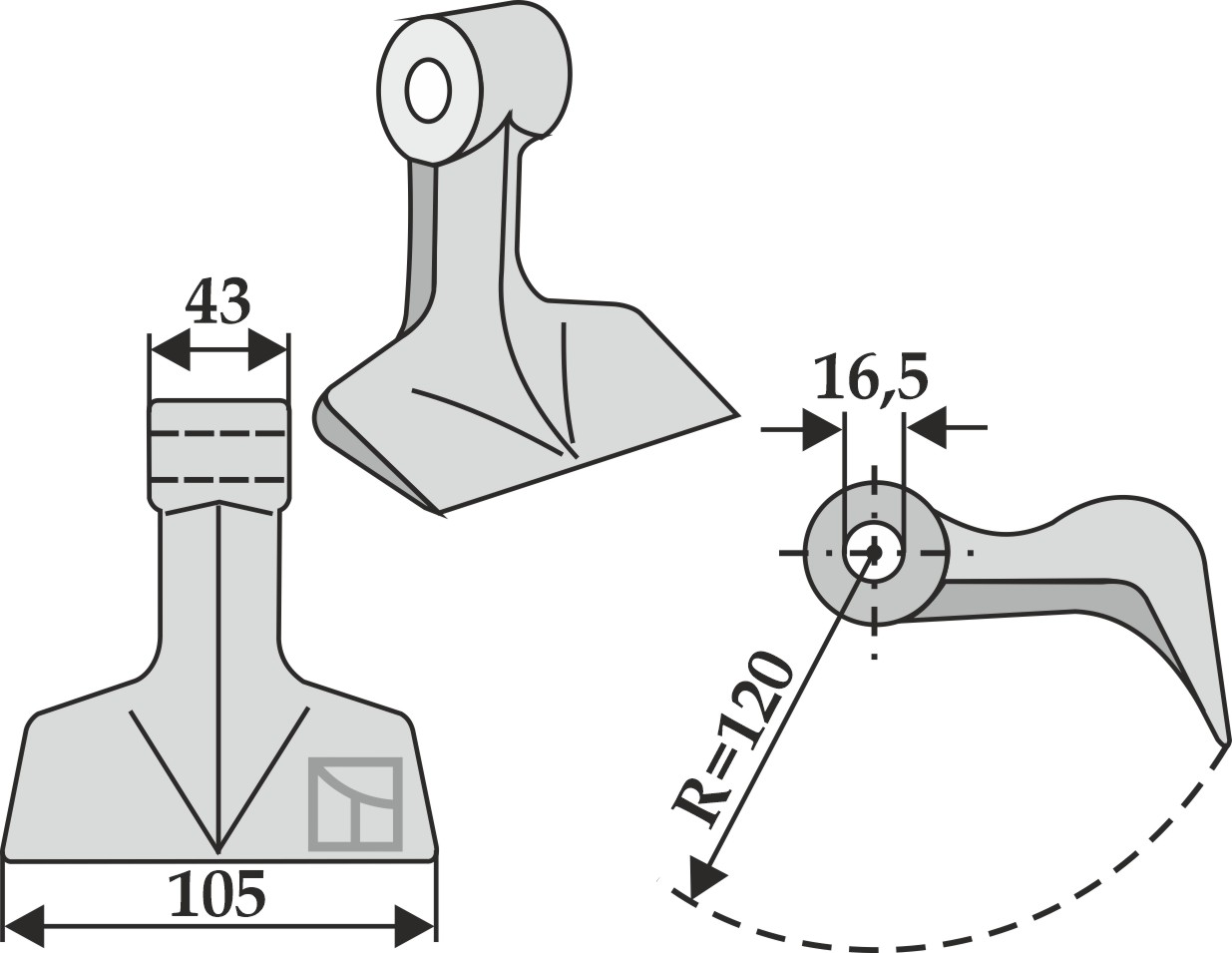 Hammerschlegel 105x43 mm, passend für Tworse, Bomford und mehr