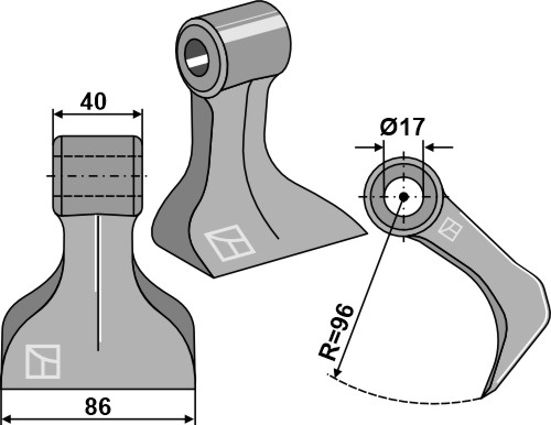 Hammerschlegel 86x40 mm, passend für Berti