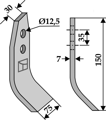 Klinge 150x75 mm, passend für Gyro und Nicolas