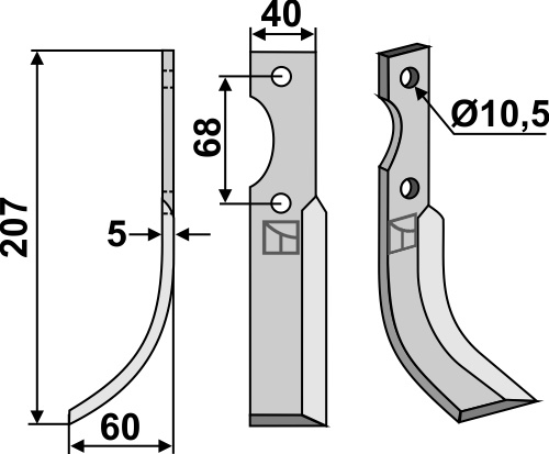 Fräsmesser 207x40mm, links, passend für Benassi
