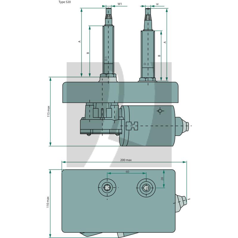 Wischermotor M20 x 1 mm