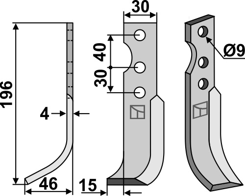Fräsmesser 196x30mm, links, passend für Solo