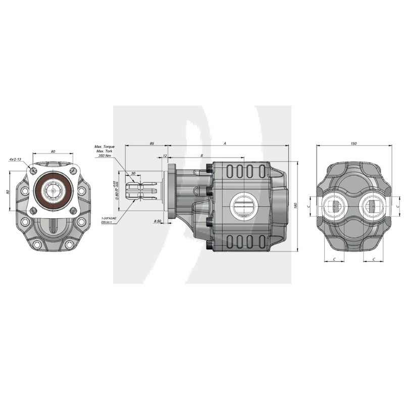 Pumpe  087cc BI-Direct. 1.3/8 DIN 9611