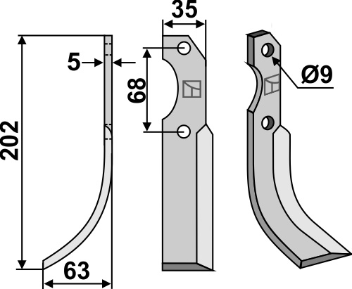 Fräsmesser 202x35mm, links, passend für Barbieri