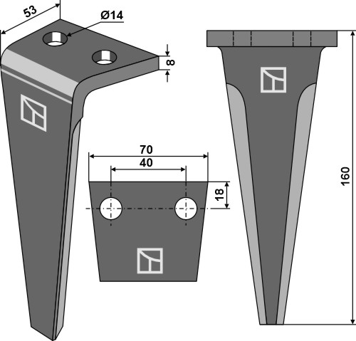 Kreiseleggenzinken 160 mm x 70 mm, passend für DelMorino