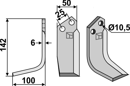 Fräsmesser 142x50mm, links, passend für Ferrari