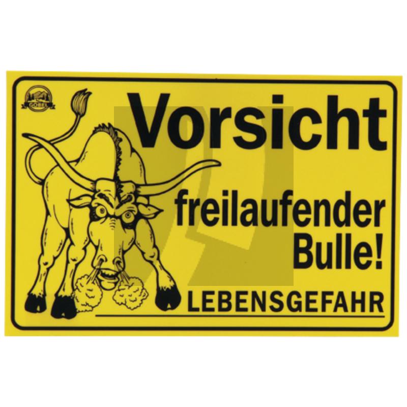 Verbotsschild "Freilaufender Bulle" 