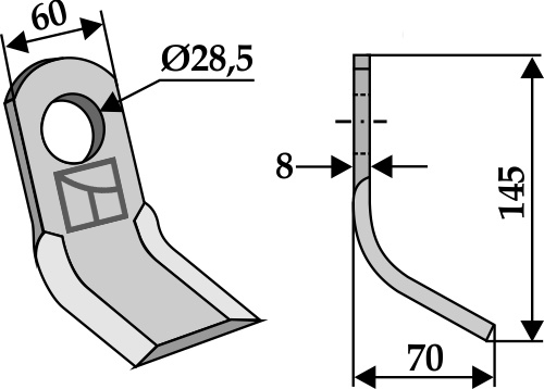 Y-Messer 145x60 mm, passend für Sauerburger