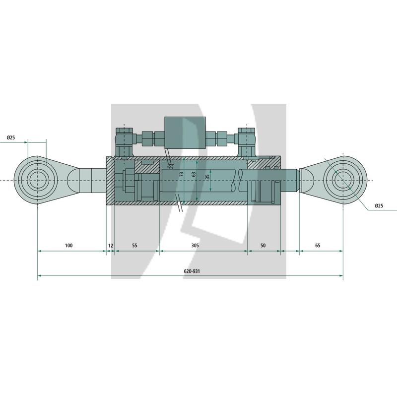 Hydraulischer Oberlenker 620 / 931 mm (Arbeitslänge)