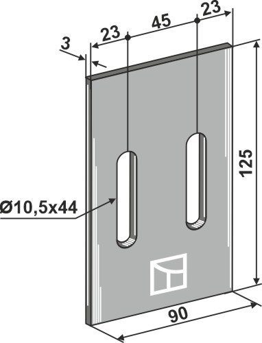 Abstreiferblech für Packerwalzen 125 x 90 mm, passend für Feraboli und Frost