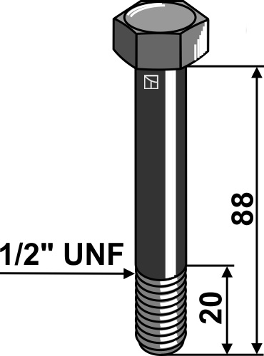 Sechskantschraube 1/2''UNF, passend für Mulag