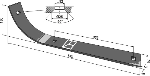 Gleitkufe 570 mm, passend für Jupidex