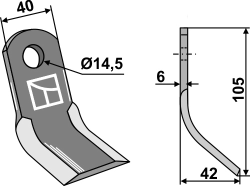 Y-Messer 105x40 mm, passend für Rapid und Zappator