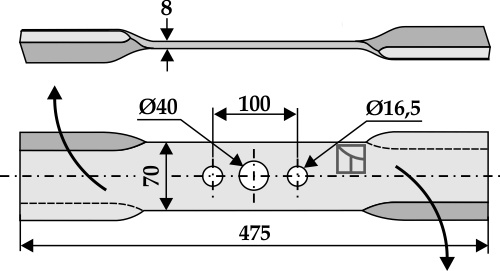 Mähermesser 475 mm - rechts, passend für Ilmer