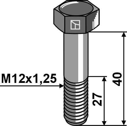 Sechskantschraube mit Feingewinde - M12x1,25X40 - 12.9