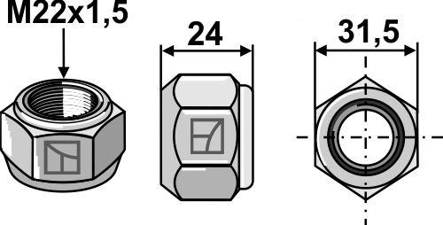 Konische Mutter - M22x1,5 - 8.8