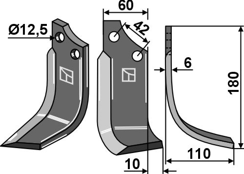 Fräsmesser 170x60mm, rechts, passend für Sicma(Miglianico)