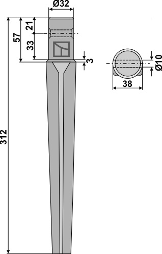 Kreiseleggenzinken 312 mm, passend für Ceccato