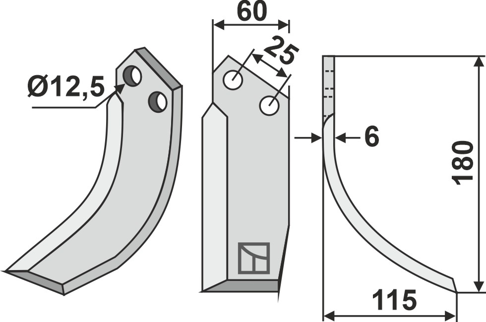 Fräsmesser 180x60mm, rechts, passend für Ferrari