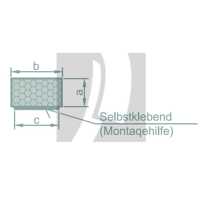 Moosgummivierkantprofil 10 x 30 mm