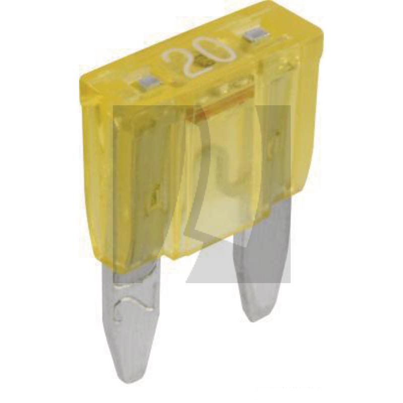 GRANIT Flachstecksicherungen, Mini, mit Warnlic 32 V max. / 20 A | gelb | VPE 10 | Blister