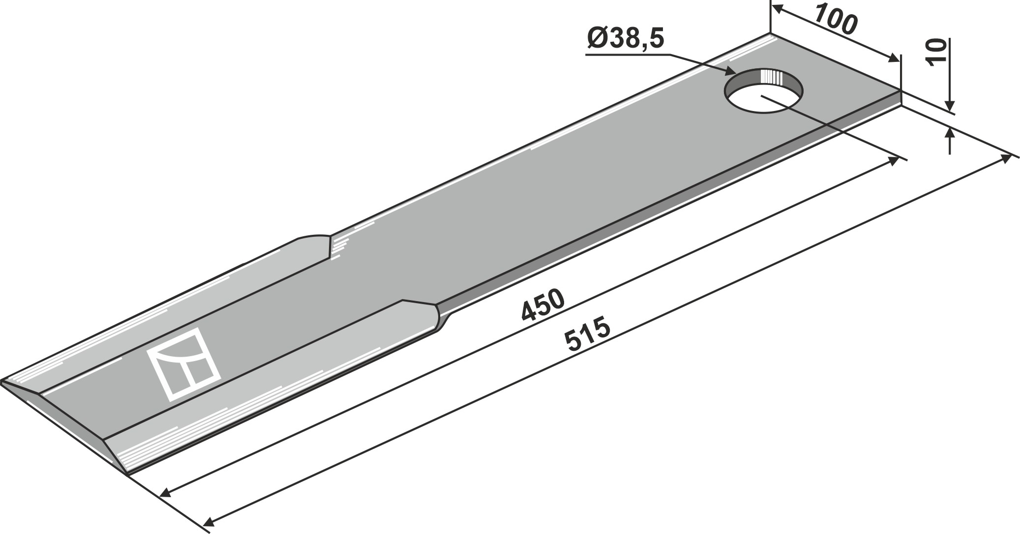 Mähermesser 515 mm, passend für Schulte