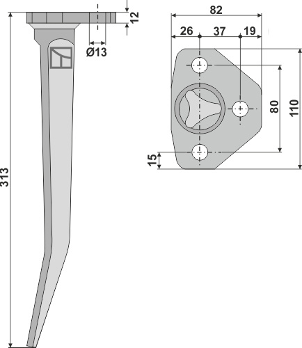 Rütteleggenzinken 313mm, passend für Amazone