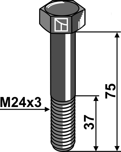 Schraube M24x3x75 - 10.9, passend für Mc Connel und Spearhead