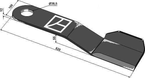 Mähermesser 620 mm - rechts, passend für Bednar und Strom