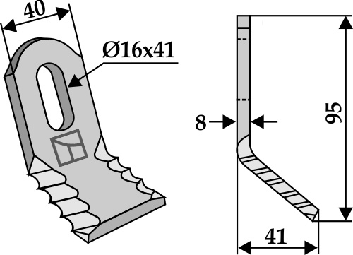 Y-Messer 95x40 mm, passend für S.M.A., Noremat und mehr