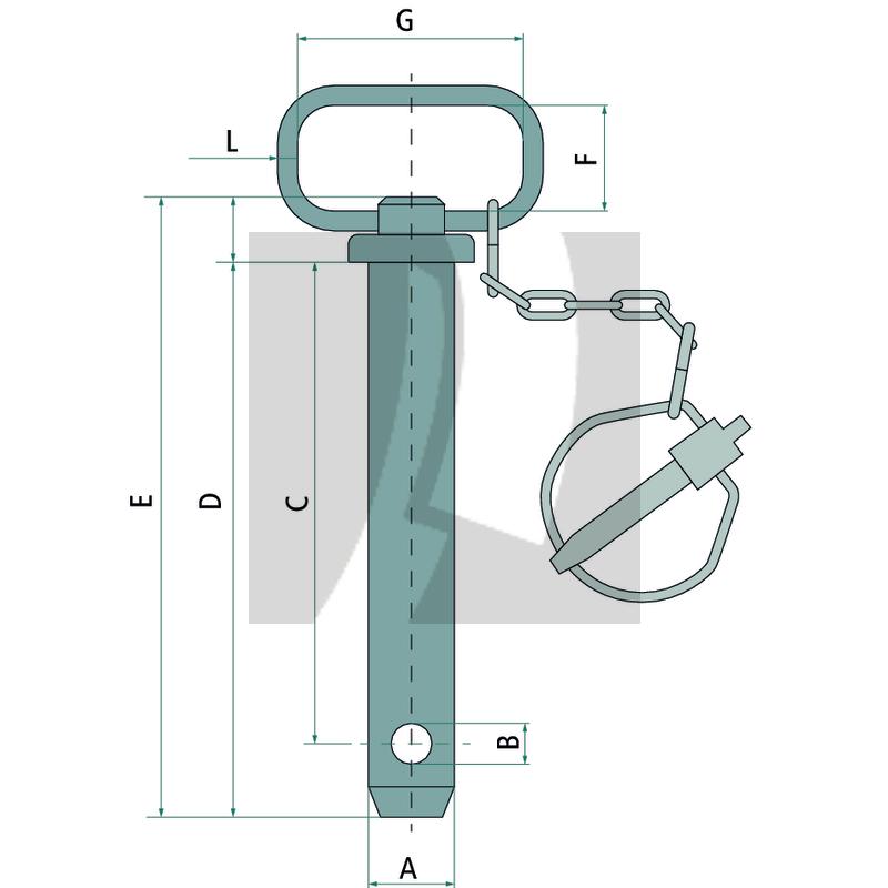 Unterlenkerbolzen mit Kette 165 mm