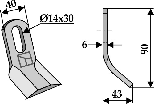 Y-Messer 90x40 mm, passend für Sicma, Fehrenbach und mehr