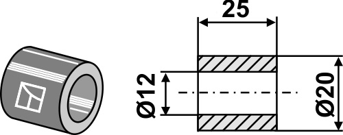 Aluminium Buchse 25x12x20, passend für Schmidt, Mulag und mehr