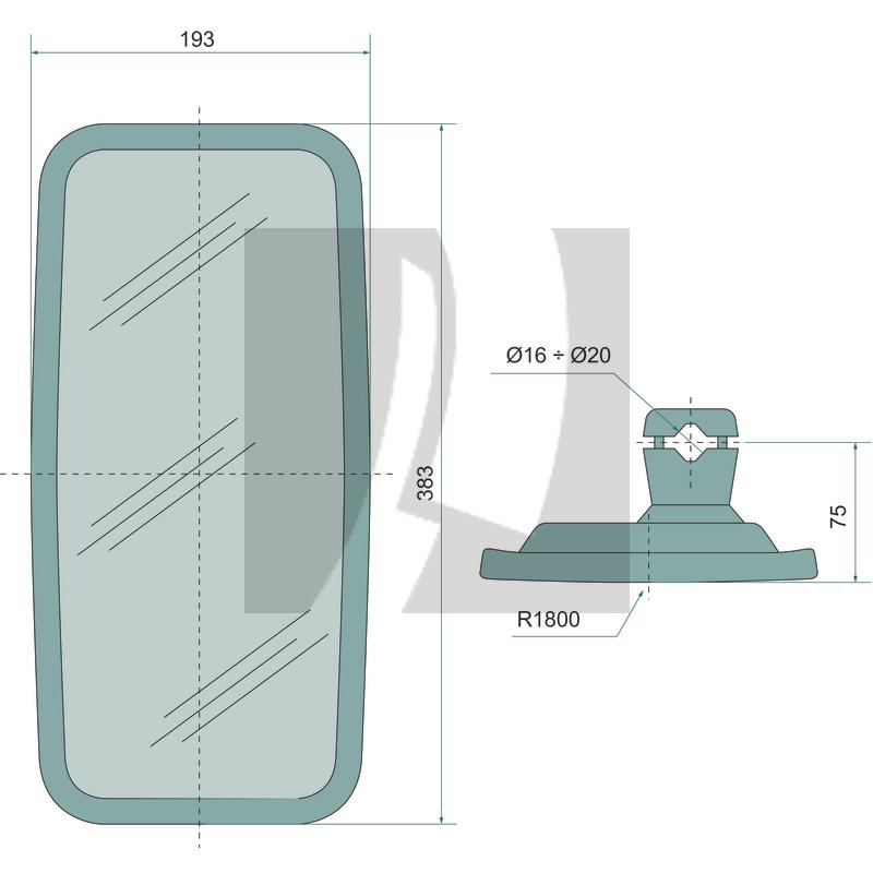 Spiegel unbeheizt 383 x 193 mm