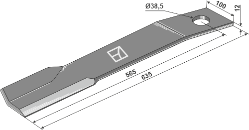 Mähermesser 635 mm - links, passend für Schulte