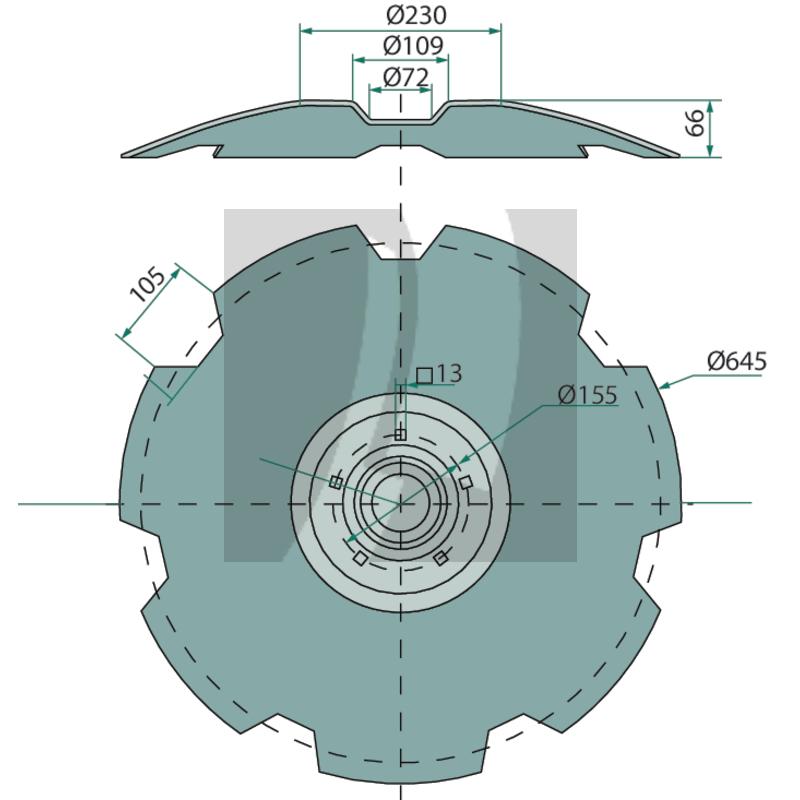 Tellerscheibe gezahnt, 645 x 6 mm