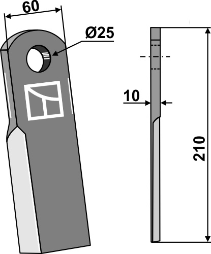 Gerades Messer 210x60 mm, passend für Lagarde