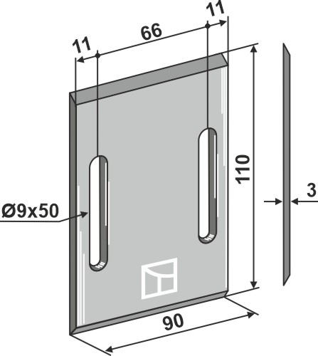 Abstreiferblech für Packerwalzen 110 x 90 mm, passend für Lely