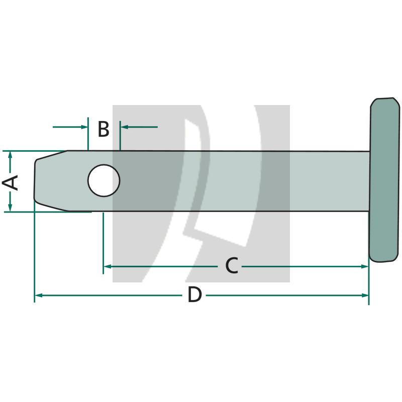 Oberlenkerbolzen universal - mit T-Griff, ohne Kette 105 mm Oberlenkerbolzen universal - mit T-Griff, ohne Kette 105 mm