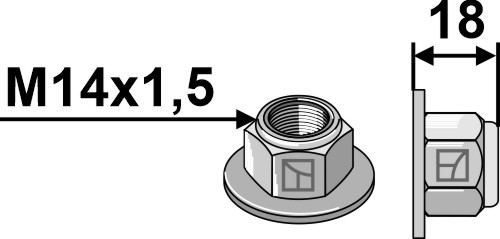 Selbstsichernde Sechskantmuttern - Polystop - M14x1,5 - 10.9