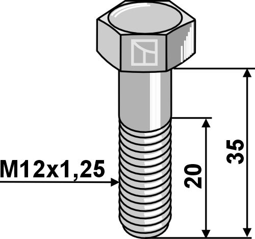 Sechskantschraube M12x1,25x35 mit Sicherungsmutter