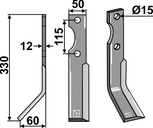 Fräsmesser 330x50mm, links, passend für Forigo-Roteritalia