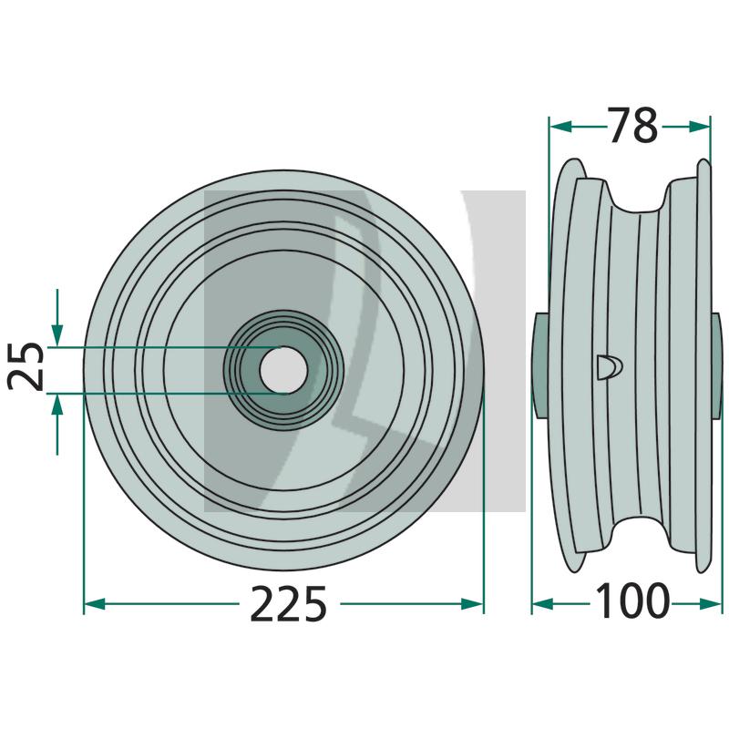 Felge mit Lager, 2,50 x 8 mm Deutz Fahr