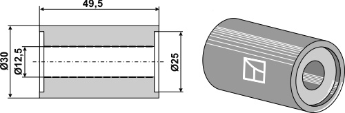 Innenbuchse 49,5x12,5x30, passend für Agromec