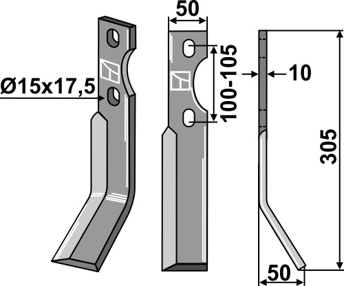 Rotorzinken 305x50mm, rechts, passend für Simon