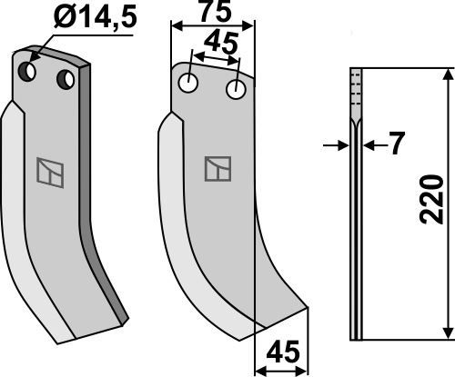 Fräsmesser 220x75mm, passend für Gehring